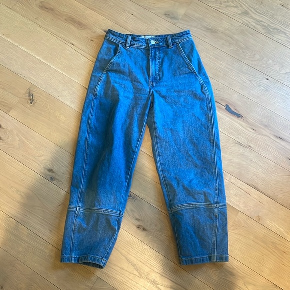 Everlane The Utility Barrel Pant Cotton Twill High Rise Cropped - Picture 2 of 4